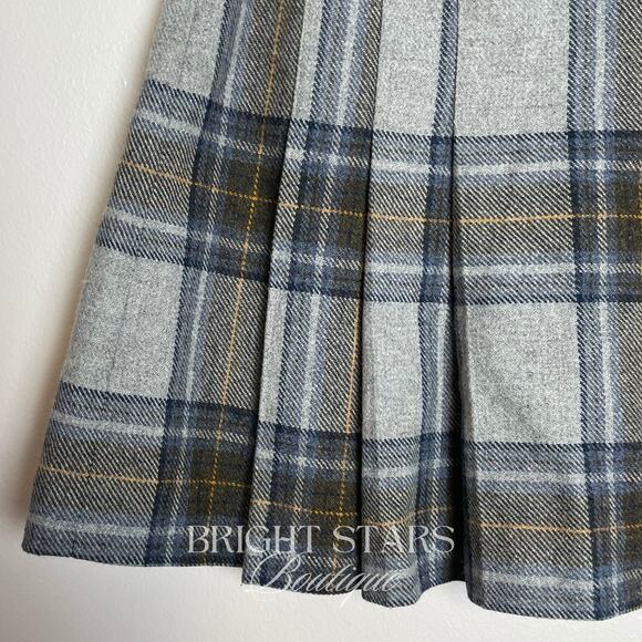 Rare Plaid Pleated Mini Skirt ASO Cordelia Chase BtVS Womens 10P Vintage Tartan - Picture 6 of 6